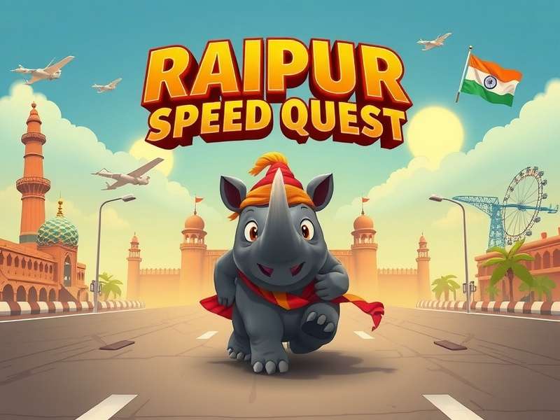 Raipur Rhino Speed Quest Game Banner - Desi Endless Runner With Raipur Landmarks