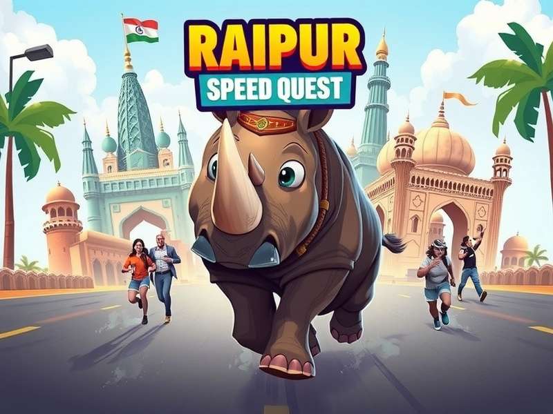 Raipur Rhino Speed Quest - In-Game Locations Featuring Raipur Landmarks